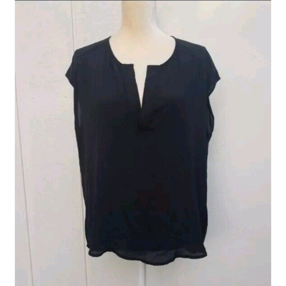 show me your mumu black semi sheer blouse size medium